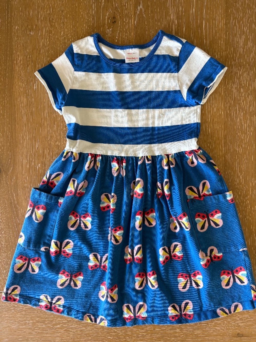 Hannah Andersson Girls Stripped Butterfly Dress
